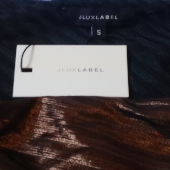 JLUXLABEL Metallic Bronze One-Shoulder Dress, Small - Picture 9 of 11